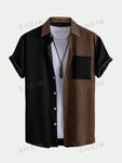 ROMWE Prep Guys Color-block Print Shirt Without Tee - MapleCo