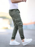 Manfinity LEGND Men Drawstring Waist Side Pocket Jogger Pants - MapleCo