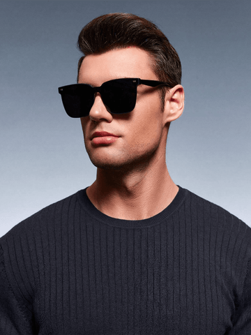 1 Pair Black Retro Polarized Fashion Glasses