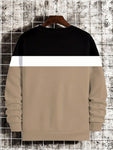 Manfinity Dauomo Men's Color-Block Letter Print Sweatshirt