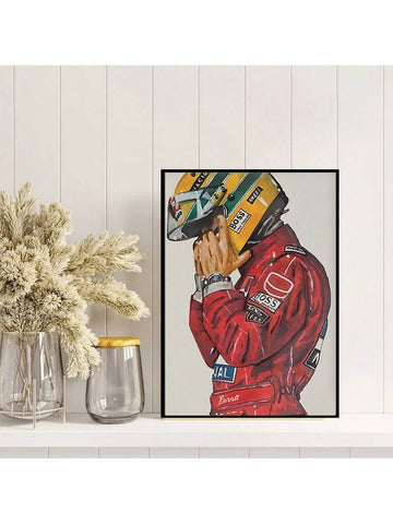 1pc Race Car Driver Canvas Poster Poster Funny Pictures Wall Art Painting Art Poster, Canvas Art Wall Decorate,For Bedroom Living Room Kitchen Corridor Wall Art Wall Decoration Room Decoration No Frame - MapleCo