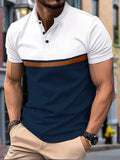 Manfinity Dauomo Men's Fashionable Summer Colorblocking Polo Shirt