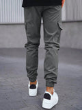 Manfinity LEGND Men's Solid Color Drawstring Waist Cargo Jogger Pants - MapleCo