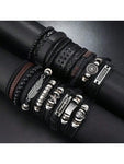 18 Pcs Street Hip -Hop Retro Bracelet, Punk Jewelry Set Bracelet Mixed Style Men's Accessories