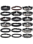 18 Pcs Street Hip -Hop Retro Bracelet, Punk Jewelry Set Bracelet Mixed Style Men's Accessories