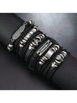 18 Pcs Street Hip -Hop Retro Bracelet, Punk Jewelry Set Bracelet Mixed Style Men's Accessories