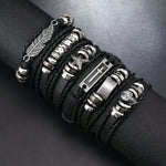 18 Pcs Street Hip -Hop Retro Bracelet, Punk Jewelry Set Bracelet Mixed Style Men's Accessories