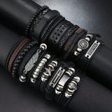 18 Pcs Street Hip -Hop Retro Bracelet, Punk Jewelry Set Bracelet Mixed Style Men's Accessories