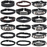 18 Pcs Street Hip -Hop Retro Bracelet, Punk Jewelry Set Bracelet Mixed Style Men's Accessories