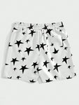 ROMWE Prep Men's Star Pattern Drawstring Waist Shorts