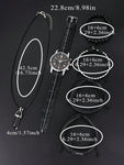 6pcs/Set Fashionable Life Tree Pu Leather Beaded Bracelet Quartz Watch Hexagonal Column Pendant Necklace Black Tone Men's Daily Wear Dating Gift Set Boyfriend Father Friend Fashion Accessories Set - MapleCo