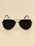 1 Pair Of Retro Black Aviator Fashion Glasses With Metal Coating And Frog Mirrored Lenses Shades Accessories