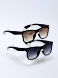 POLASUP 2pcs/Set Classic Basic Style Stud Detail Fashion Glasses With Lens Rope And Box Shades Accessories