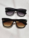 POLASUP 2pcs/Set Classic Basic Style Stud Detail Fashion Glasses With Lens Rope And Box Shades Accessories