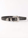 1pc Black Unisex Rhinestone Decor Buckle Punk Boho Belt For Daily Decoration Party Halloween