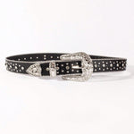 1pc Black Unisex Rhinestone Decor Buckle Punk Boho Belt For Daily Decoration Party Halloween