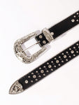 1pc Black Unisex Rhinestone Decor Buckle Punk Boho Belt For Daily Decoration Party Halloween