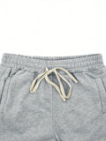 Men's Minimalist Print Patchwork Drawstring Waist Sweatpants