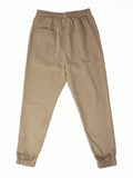 Manfinity Homme Loose Fit Men's Drawstring Waist Carrot Pants Long Slacks Plain Khaki Going Out