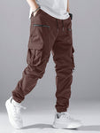 Manfinity Hypemode Loose Men\ Cargo Pants With Flap Pockets, Side And Drawstring Waist