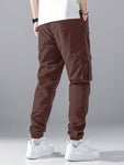 Manfinity Hypemode Loose Men\ Cargo Pants With Flap Pockets, Side And Drawstring Waist