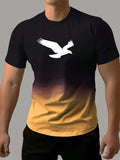 Men's Summer Eagle Printed Round Neck Short Sleeve Casual T-Shirt