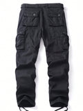 AKARMY Men's Casual Military Cargo Pants Baggy Camo Work Trousers With 6 Pockets (No Belt) - MapleCo