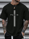 Men Summer Sports Letter Printed Round Neck Casual Commute T-Shirt - MapleCo