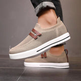 Men Slip-On Low-Top Skate Shoes, Comfortable And Anti-Slip Casual Sports Shoes, Comfortable Outdoor Shoes - MapleCo