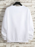 Manfinity Dauomo Men Letter Printed Round Neck Thermal Lined Casual Sweatshirt, Suitable For Autumn And Winter