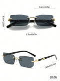 1pc Unisex Black Slim Frameless Y2K Trendy , Suitable For Beach, Driving In Summer