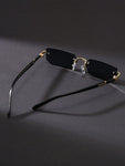 1pc Unisex Black Slim Frameless Y2K Trendy , Suitable For Beach, Driving In Summer