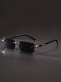 1pc Unisex Black Slim Frameless Y2K Trendy , Suitable For Beach, Driving In Summer