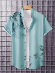 Manfinity RSRT Men Plants Print Button Up Shirt Without Tee - MapleCo