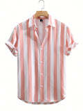 Manfinity Homme Men Vertical Striped Button Up Shirt - MapleCo