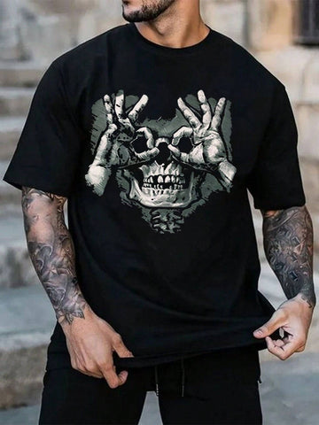 Men Skull Print Tee