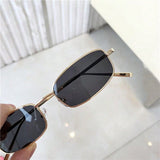 1pc Mini Metal Frame Retro Fashion Glasses, Trendy  Punk Style Gold Color Hipster Accessory