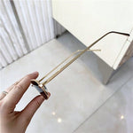 1pc Mini Metal Frame Retro Fashion Glasses, Trendy  Punk Style Gold Color Hipster Accessory