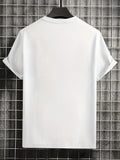 Men Round Neck Casual Commute Letter Print T-Shirt, Summer Daily