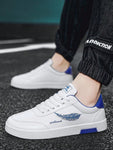 Men's Low-Top Casual Canvas Shoes, Trendy Korean Style, Flat Sneakers, Blue