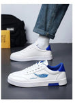 Men's Low-Top Casual Canvas Shoes, Trendy Korean Style, Flat Sneakers, Blue