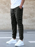 Manfinity Homme Men Grid Print Drawstring Waist Pants - MapleCo