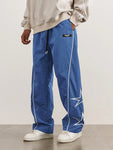 Manfinity Hypemode Loose-Fit Men's Star Pattern Side Stripe Pants - MapleCo