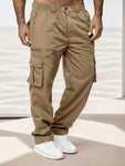 Men Flap Pocket Side Cargo Pants