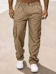 Men Flap Pocket Side Cargo Pants