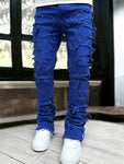 Men Solid Raw Hem Skinny Jeans