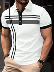 Manfinity Mode Men Plaid Contrast Color Polo Shirt