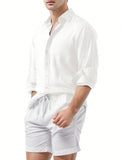 Men's Cotton Linen Casual Stylish Button Down Shirt Long Sleeve Blouse