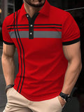 Manfinity Mode Men Plaid Contrast Color Polo Shirt