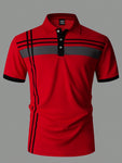 Manfinity Mode Men Plaid Contrast Color Polo Shirt